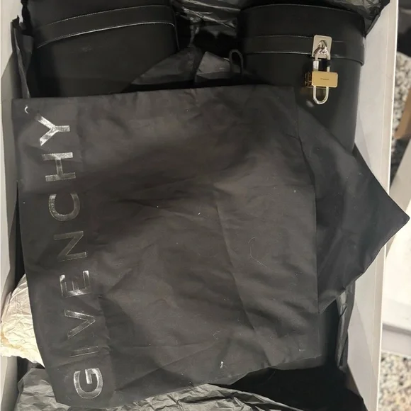 Black Tall Boots with Silver Lock Detail - Picture 8 of 11